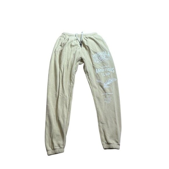 YoungLA Sweatpants Mens Size Large Tan Young Ambitious Club Joggers Graphic - Picture 1 of 10